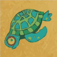Pastel color turtle picture canvas table. ESP10