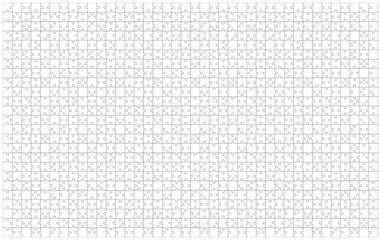 Jigsaw Puzzle 1000 pieces. Vector black and white  pattern isolated on white background. Jigsaw scheme template.