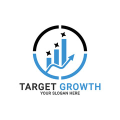 Target Growth logo, Business Goal logo, Growing up logo template