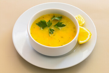 Turkish Traditional Tripe Soup. Iskembe, beyran, kelle paca corbasi.