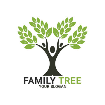 Family tree logo, people ecology tree logo, Human Tree Logo Template Template