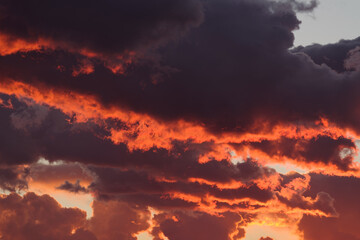 Fototapeta na wymiar Dramatic stormy sky before dawn