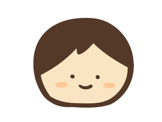 かわいい笑顔の人物／手描きイラスト素材