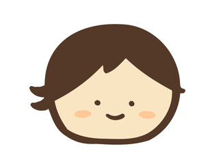 かわいい笑顔の人物／手描きイラスト素材