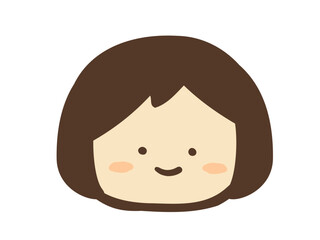かわいい笑顔の人物／手描きイラスト素材