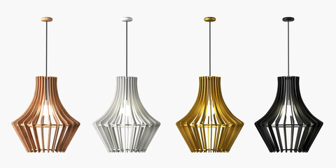 3d render Modern chandelier. isolated on background.