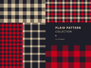 Plaid pattern collection with Lumberjack or Buffalo plaid - 521382386