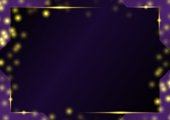 Obraz premium Luxury template elegant golden with lighting effect sparkle on violet background. Luxury design concept with copy space for text. 