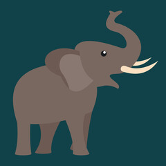 elephant on a green background