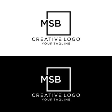 creative letter msb logo design vector