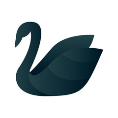 swan logo gradient design template icon element