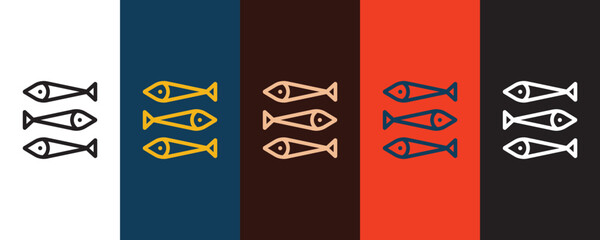 Fish icon illustration isolated vector sign symbol