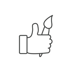 hand holding brush icons  symbol vector elements for infographic web