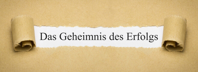 Das Geheimnis des Erfolgs