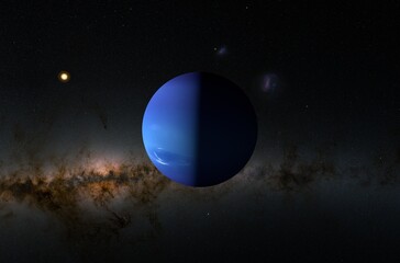 Neptun planet in the solar system - 3d illustration, closeup view © LASZLO