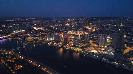 Naklejka premium Aerial view of Belgrade, capital of Serbia.