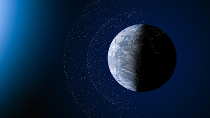 スマートシティ、デジタル社会のイメージ　5Gテクノロジー背景