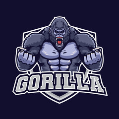 Angry Gorilla Mascot Logo Illustration
