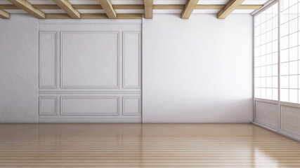 Empty room with Wall Background. 3D illustration, 3D rendering	