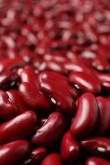 Closeup view of raw red kidney beans as background