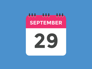 september 29 calendar reminder. 29th september daily calendar icon template. Vector illustration 
