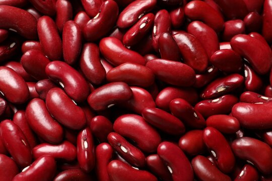 Top view of raw red kidney beans as background