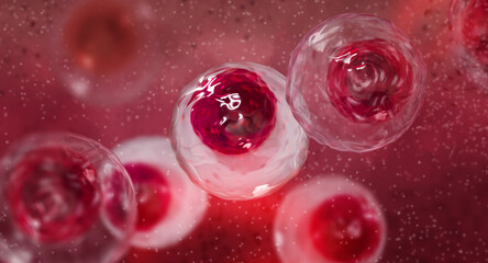 Fototapeta na wymiar Medical background, embryonic stem cells capable of self-renewal, 3d rendering