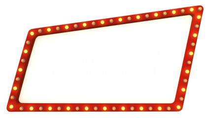 Frame and gold light polygon style on white background. 3d rendering