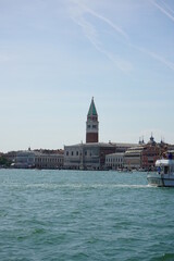 Fototapeta premium Venice Italy Boat old buildings Big boats boat Canals
