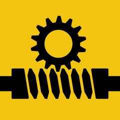 Worm gear vector illustration flat design. Pair of gears isolated on white background.