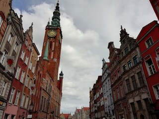highlights of Gdansk Poland, architecture and buildings in harbor city and historic downtown in medieval Gdansk, Poland