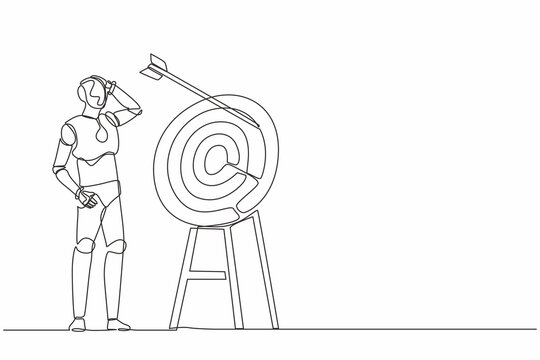 robot looking at target, arrow missed clip art preview