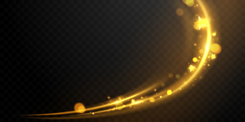 luxury abstract golden light effect design vector illustration with glittering stars on black background