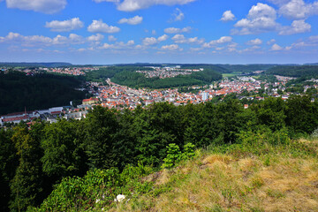 Albstadt-Truchtelfingen, Blick vom Schönhaldenfelsen;  view from Schönhalden rock, swabian alb