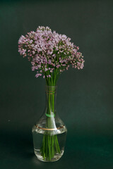 Bouquet in the vase on the table. Flowers in a vase. Summer bouquet. Wildflowers