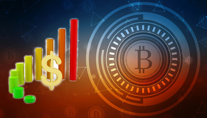 Dollar Financial Success Bar Chart Graph Growing Up 3d Render Illustration