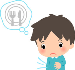 空腹でお腹が鳴っている男性