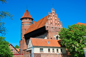 Fototapeta na wymiar Castle of Warmian Bishops in Olsztyn, capital of Warmian-Masurian Voivodeship, Poland.