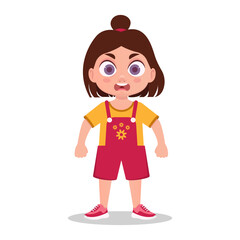 Fototapeta premium Cute girl is angry. Vector illustration