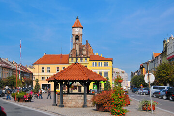 Fototapeta na wymiar Market square in Brodnica, Kuyavian-Pomeranian Voivodeship, Poland