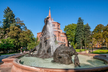 Deluge Fountain. Bydgoszcz, Kuyavian-Pomeranian Voivodeship, Poland.