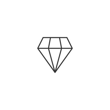 Outline diamond vector icon on white background