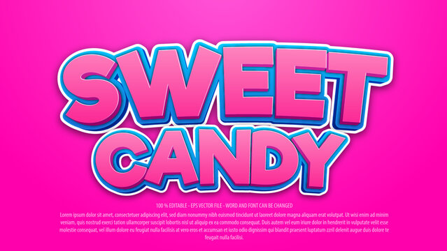 Sweet candy 3d style editable text effect