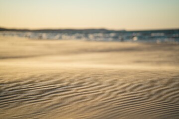 Fototapeta na wymiar ripples in the sand on the beach