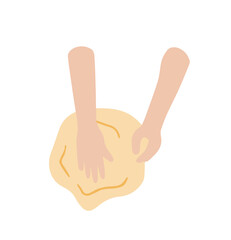 Preparation of dough for pizza or baking. Homemade bakery and cake. Cooking and food.