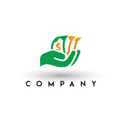 Make Money with hand Logo, business money logo, Finance consultant logo, dollar logo template