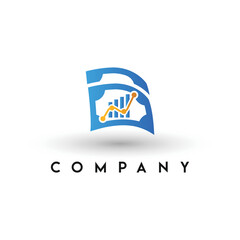 Marketing and financial business logo, accounting logo template