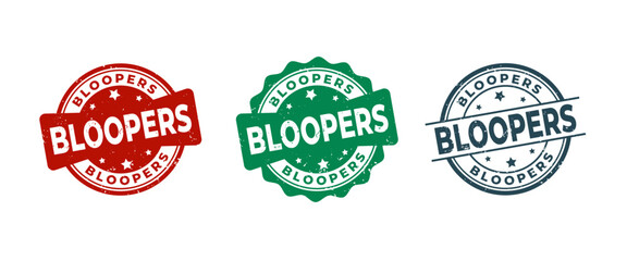 Bloopers Sign or Stamp Grunge Rubber on White Background