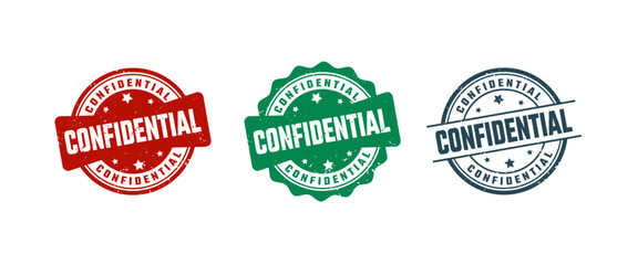 Confidential Sign or Stamp Grunge Rubber on White Background