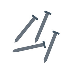 Nails. Bunch of metal construction tools.